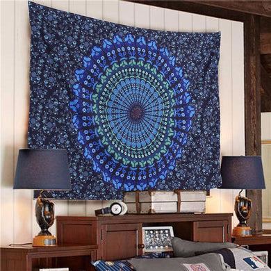 Bohemian Multi-Blue Chakra Tapestry