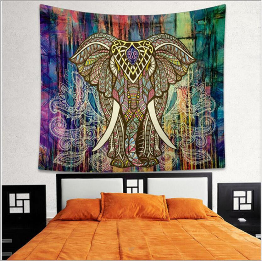 Indian Elephant Color Splash Tapestry